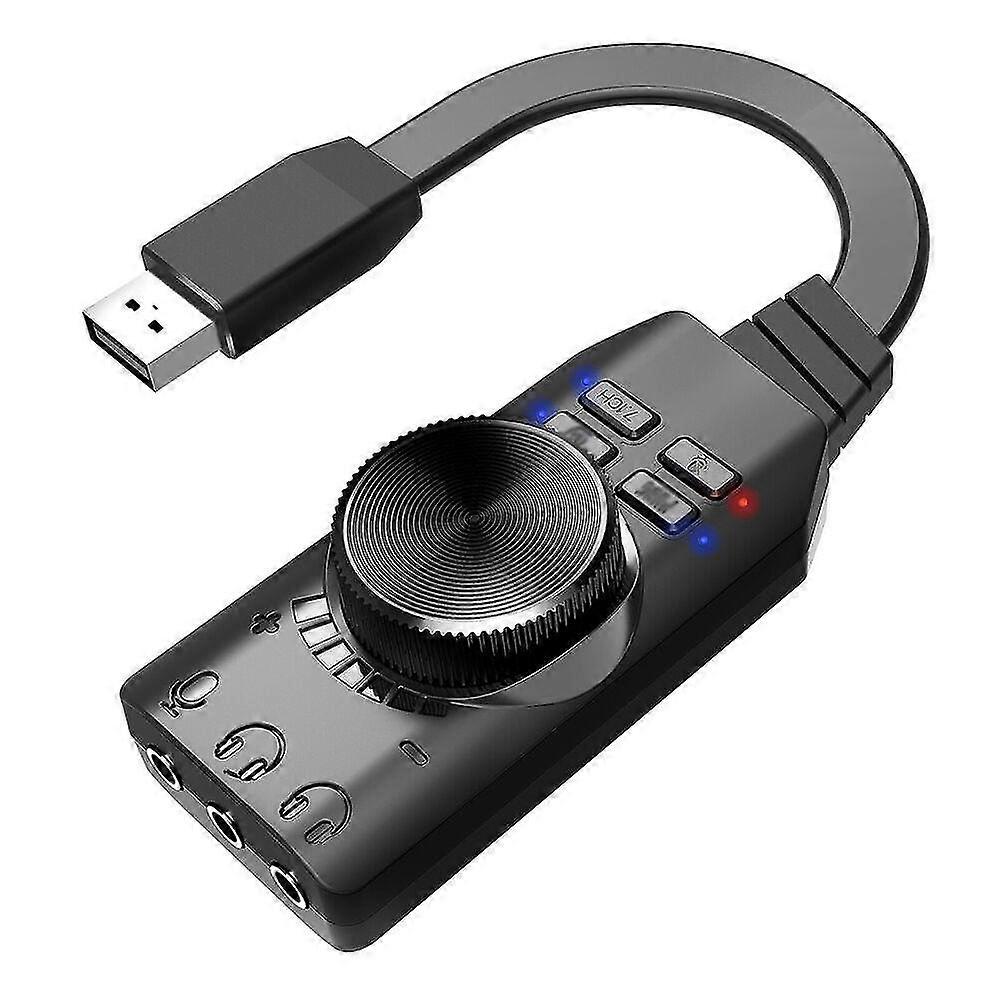 Gs3 Usb External Sound Card Virtual 7.1 Channel Adapter Plug For Pc Laptop Ps5