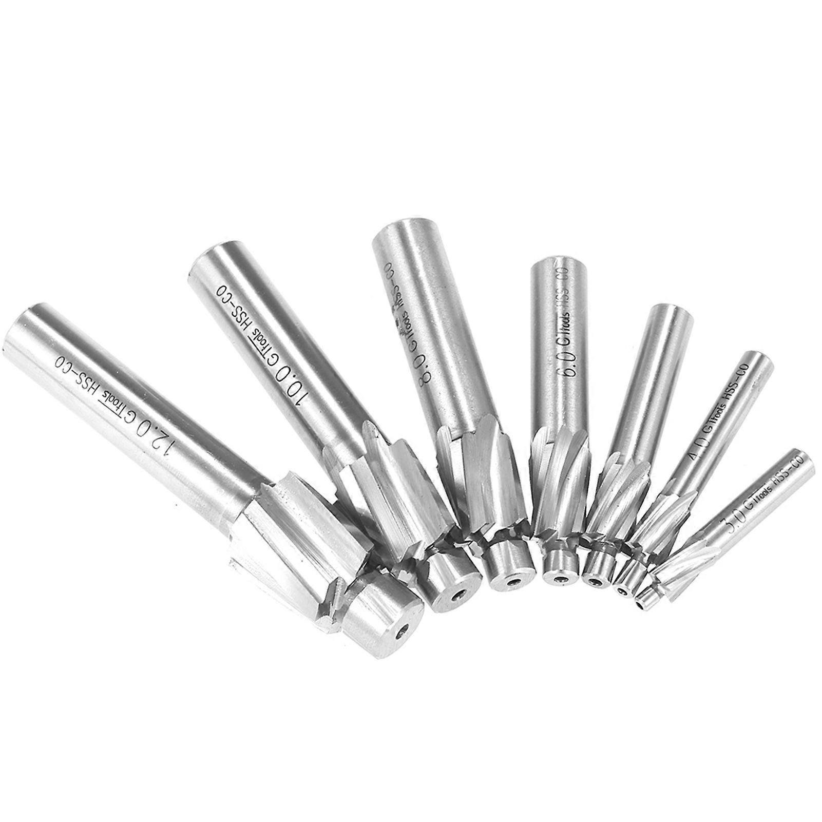 7pcs/set Counterbore Set M3-M12 High Quality High-speed Steel 4 Flutes Straight Shank Counterbore End Mills