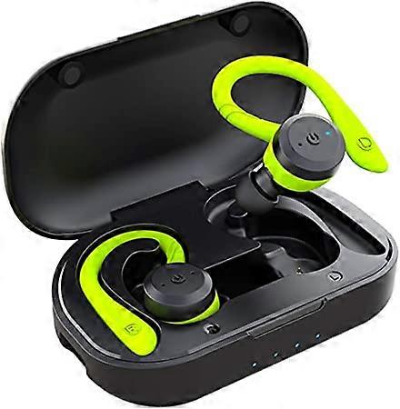 ZK-Wireless Sports Headphones 5.0, with Mic and Charging Case, iOS, Android (Black