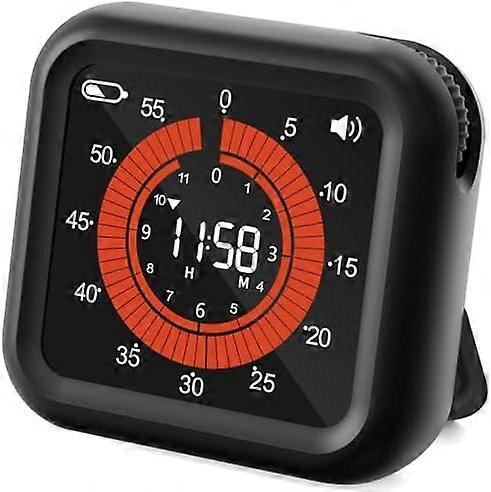 Digital Visual Timer - Max 11H 59M Rechargeable Countdown Timer with VA Display, Clear Digits, Adjustable Volume and Brightness