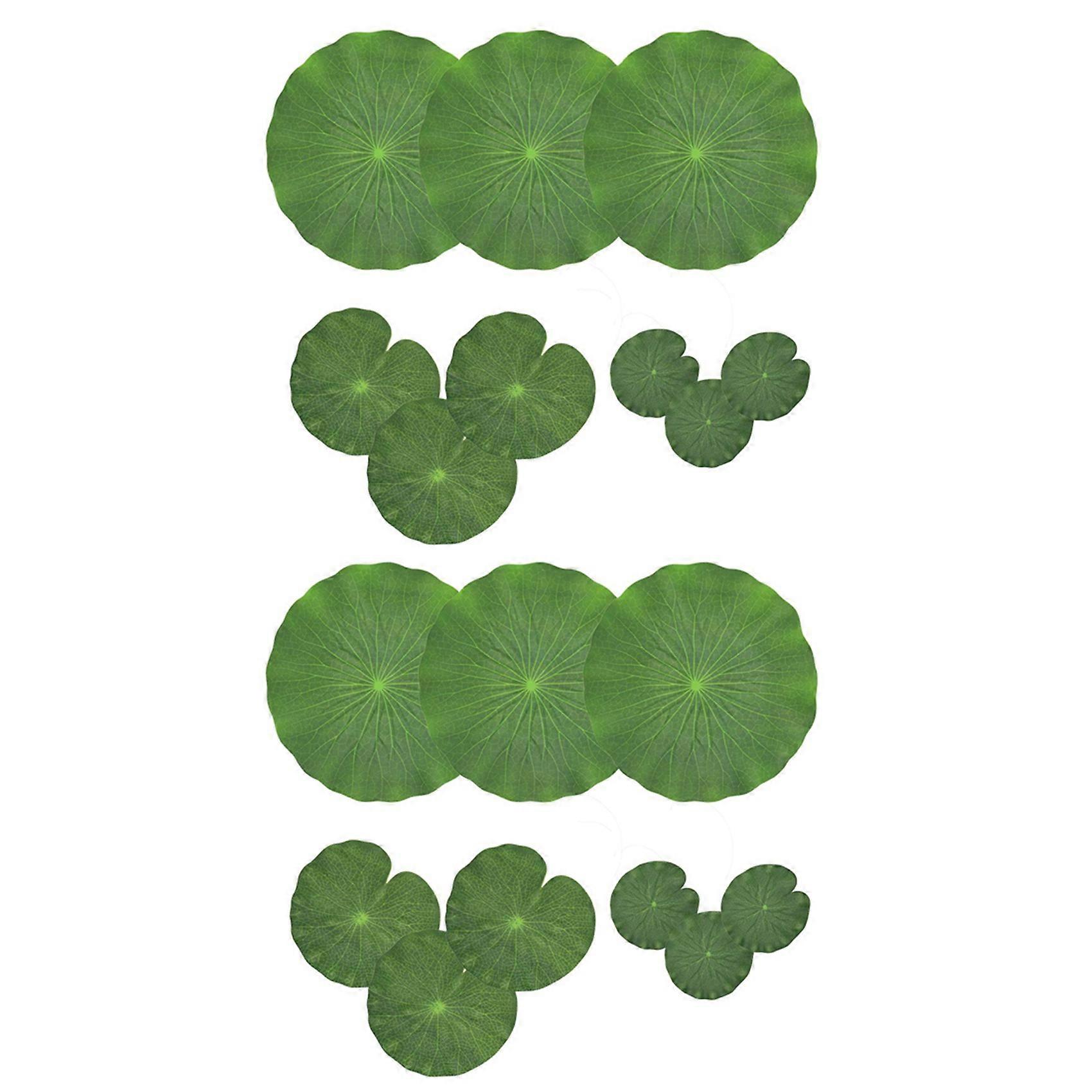 18x Artificial Floating Foam Lotus Leaves Water Lily Pads Ornaments Green