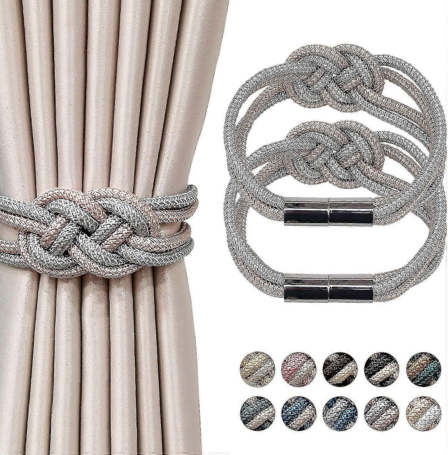 2 Pack Strong Magnetic Curtains Nordic Simple Style Braided Knots