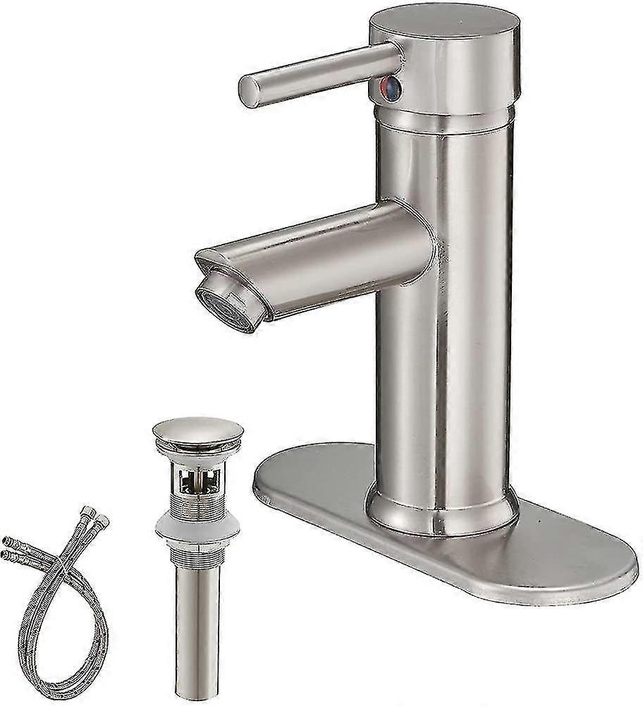 Bathroom Sink Faucet Matching Drainage Assembly Single Handle One Hole Counterto