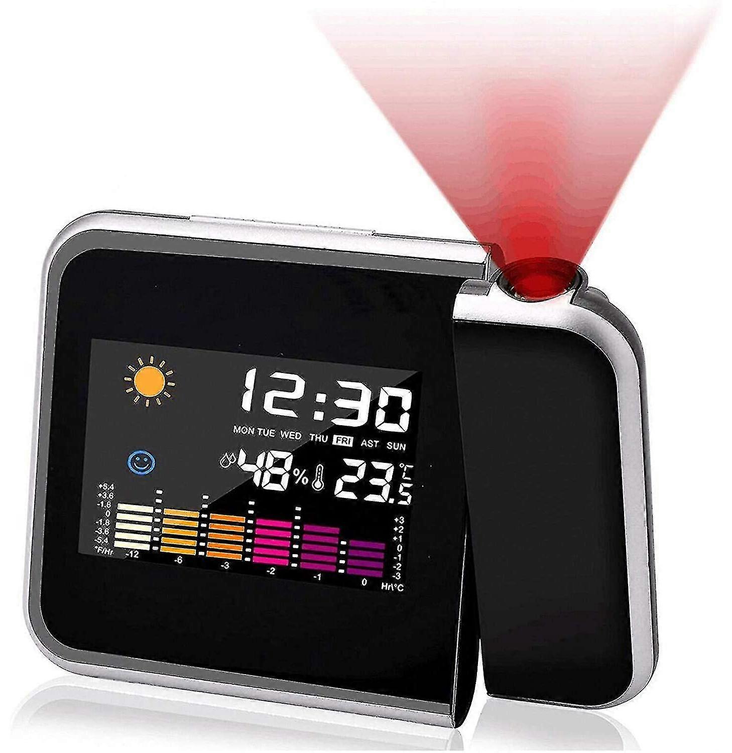 Digital Projection Alarm Clock Usb Rechargeable Temperature Display