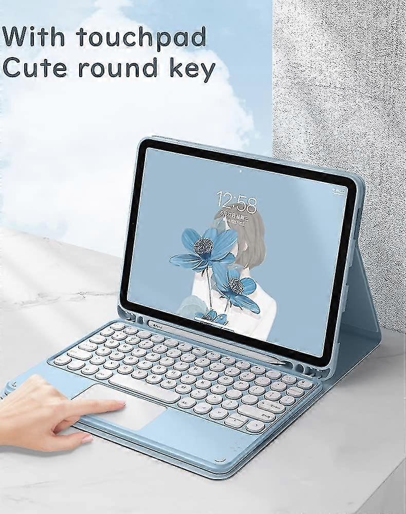 Ipad 10th Generation 2022 Keyboard Case With Touchpad Cute Round Key Color Keyboard Ipad 10 10.9 Inch Detachable Touch Keyboard Slim Smart Cover With