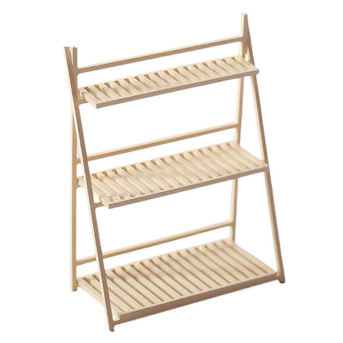 1:12 Simulation Dollhouse Flower Stand Display Rack Dollhouse Furniture Miniature Shelf -landscape