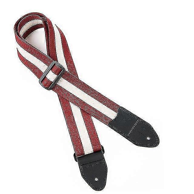 Durable Pu Leather Adjustable Red Guitar Strap