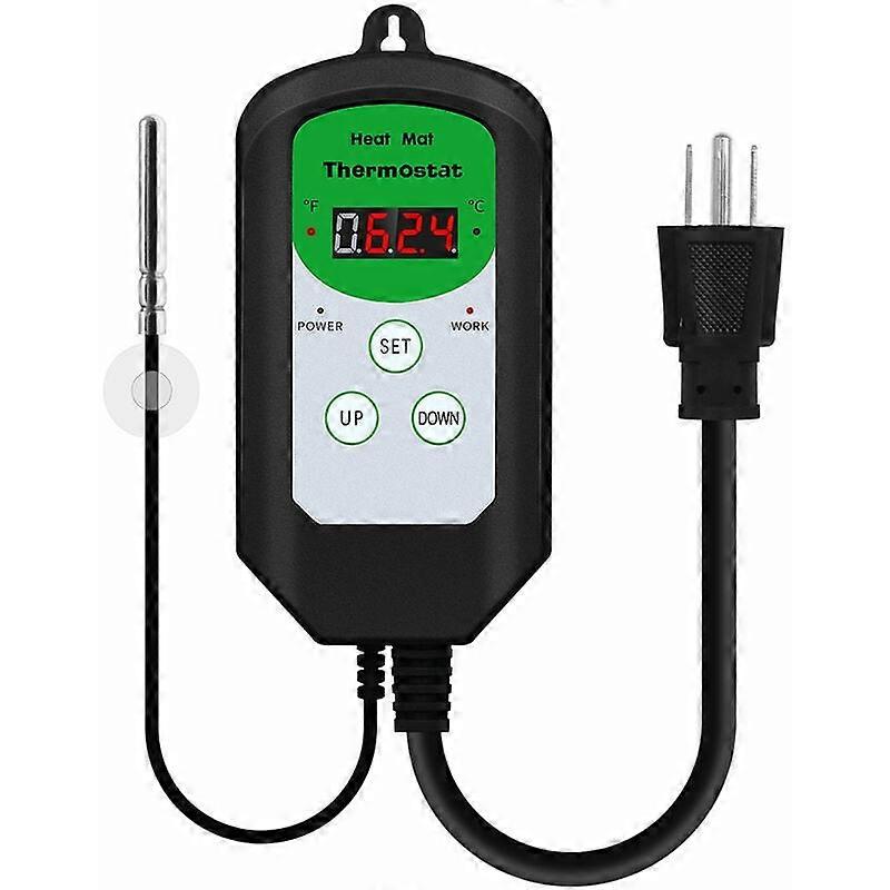 Socket Thermostat Heating Cooling Temperature Controller, Digital Thermostat Terrarium, Brooder, Brewing, Greenhouse, Terrarium