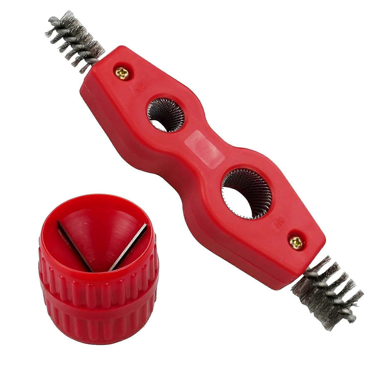Universal Pipe Deburrer Deburring Rust Brush Deburring Tool Interior and Exterior Multi-Layer Deburrer for Plumbing Installation