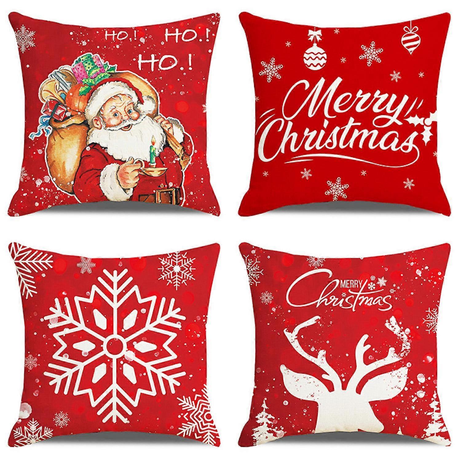 4pcs Santa Claus Pillow Cases