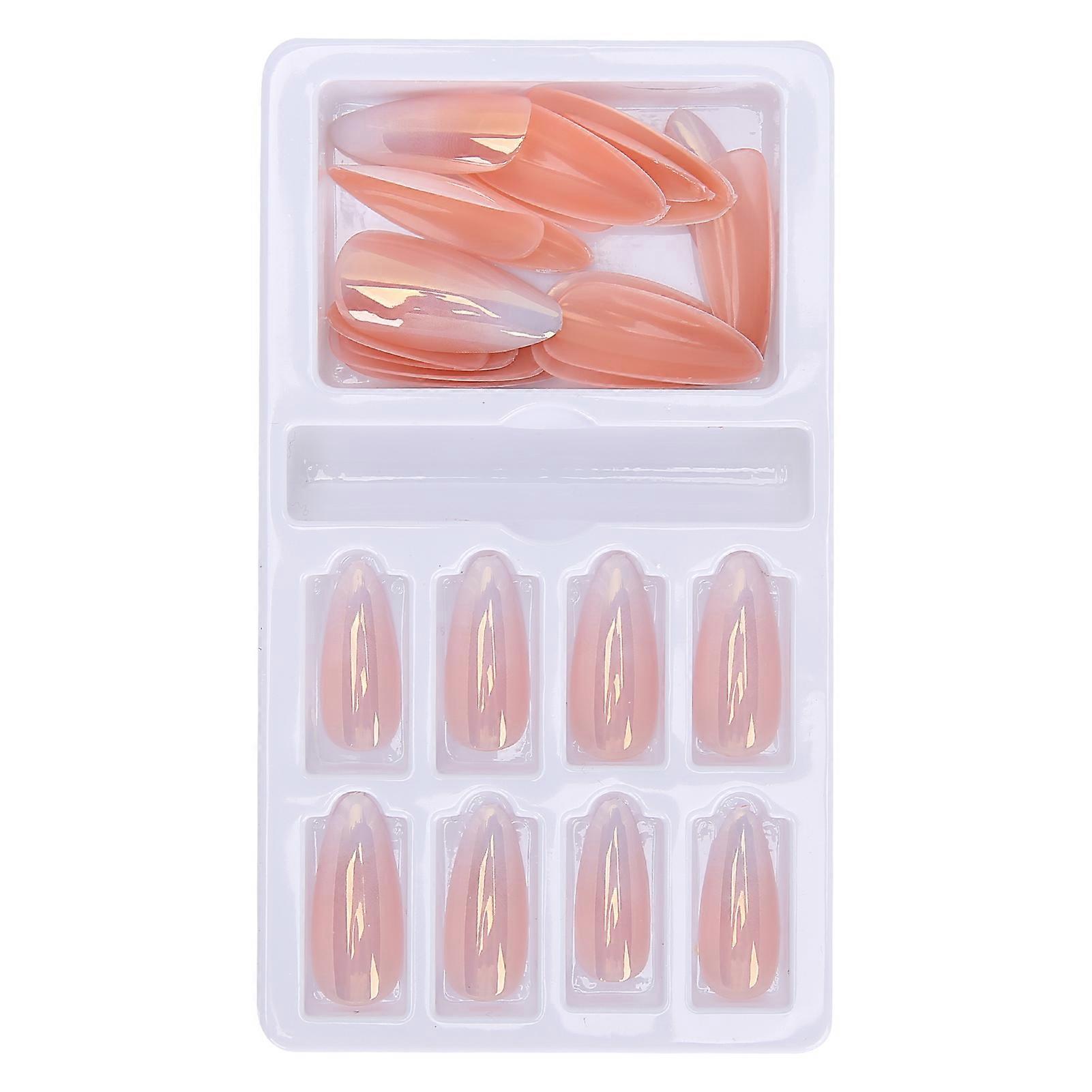 Gradient Pointed Fake Nails Tips Set Colored Full Cover False Nails with Nail FileF745-16