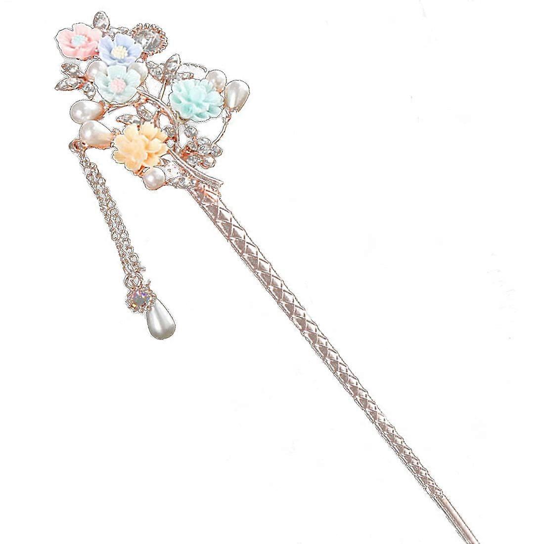 レトロな宮殿の古典的なヘアピンブライダルヘッドドレス漢服女性のヘアアクセサリータッセルステップシェイク古代st