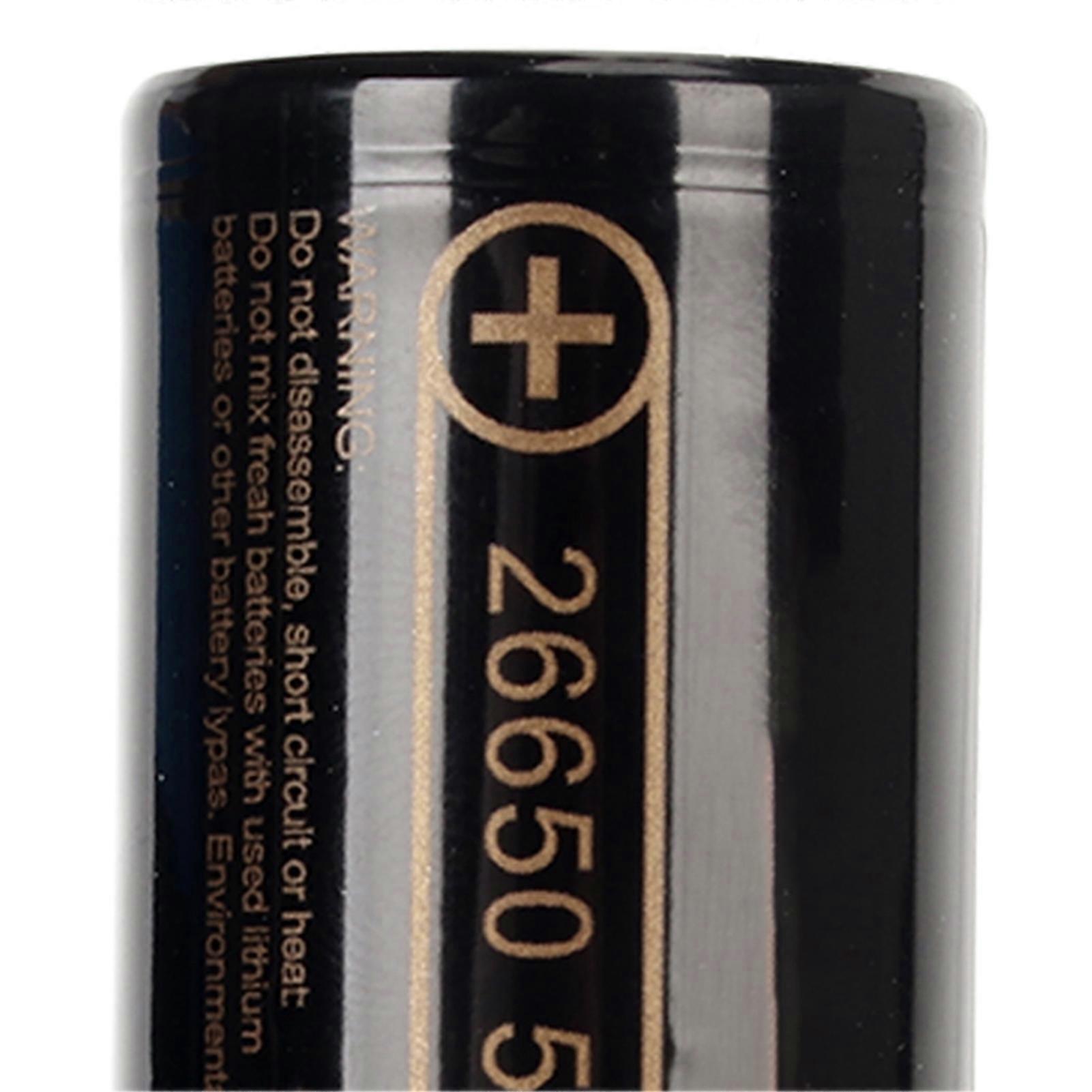 2pcs 3.7V 26650 Lithium Battery 5000mAh Multiple Protection Plug and Play Rechargeable Battery for LED Flashlight RC Car