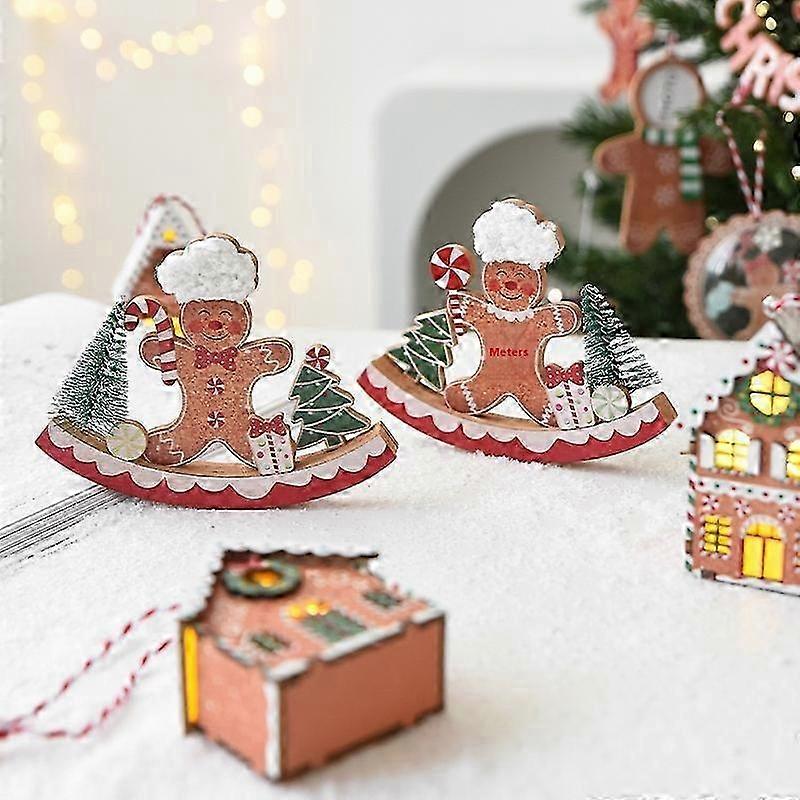 Wooden Gingerbread Man Ornament for Christmas Tree Decor, 4-Inch Rustic Holiday Decoration, Festive Home Ornament