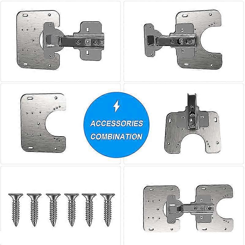 1/2/4pcs Hinge Mounting Plate With Screws Adapts To Hinge  S Of Different Sizes Easy Mount Concealed Cabinet Hinge