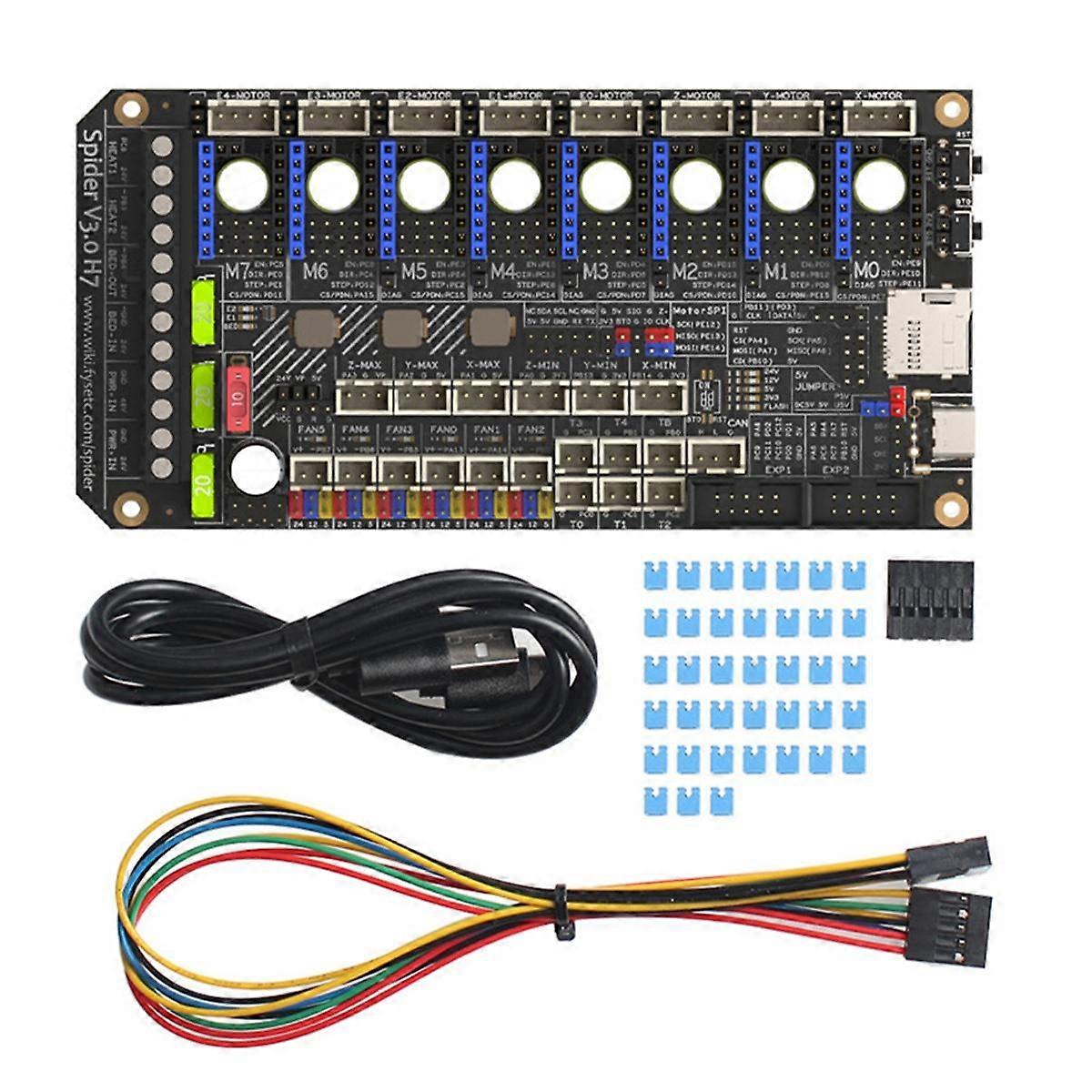 Spider V3.0 H7 32 Bit MotherBoard Drive 24V/48V Optional Power Supply Board 8 Axis TMC5160T TMC2209 Drive for Voron