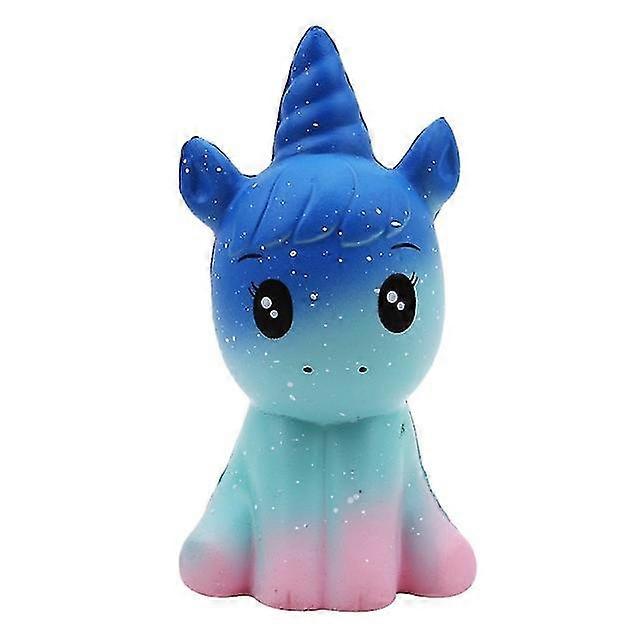 Squishy Cute Unicorn Simulation Animal Doll Pu Bread Slow Rising Scented Soft Squeeze Toy Stress Relief For Kid Xmas Gift,Blue