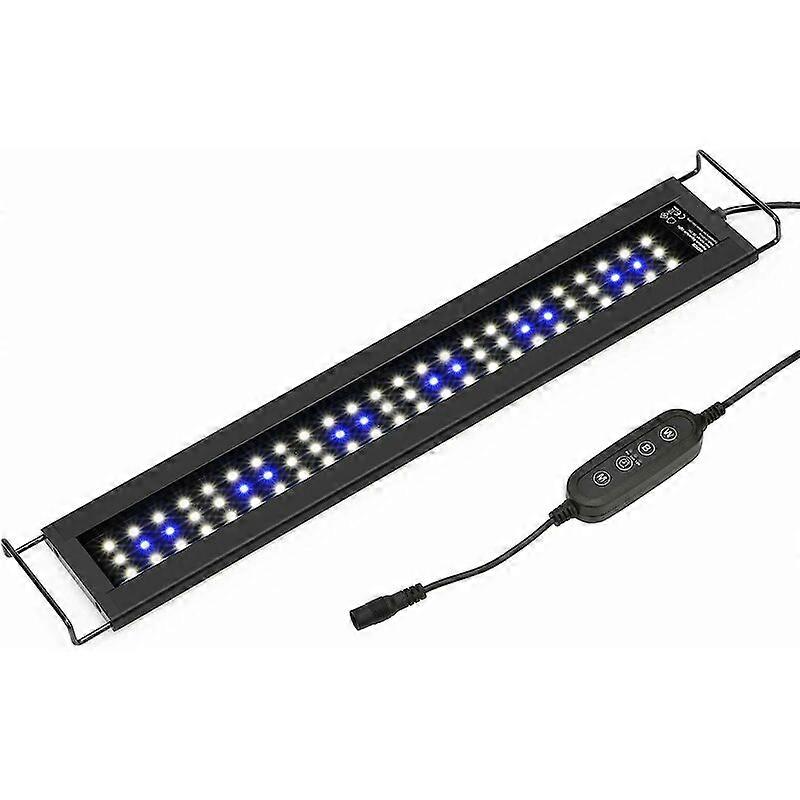 Lumină LED pentru acvariu cu funcție de temporizator, lumini reglabile albe și albastre, iluminat impermeabil pentru acvariu 43-60 cm, 11 W, 760 LM 43-60 cm