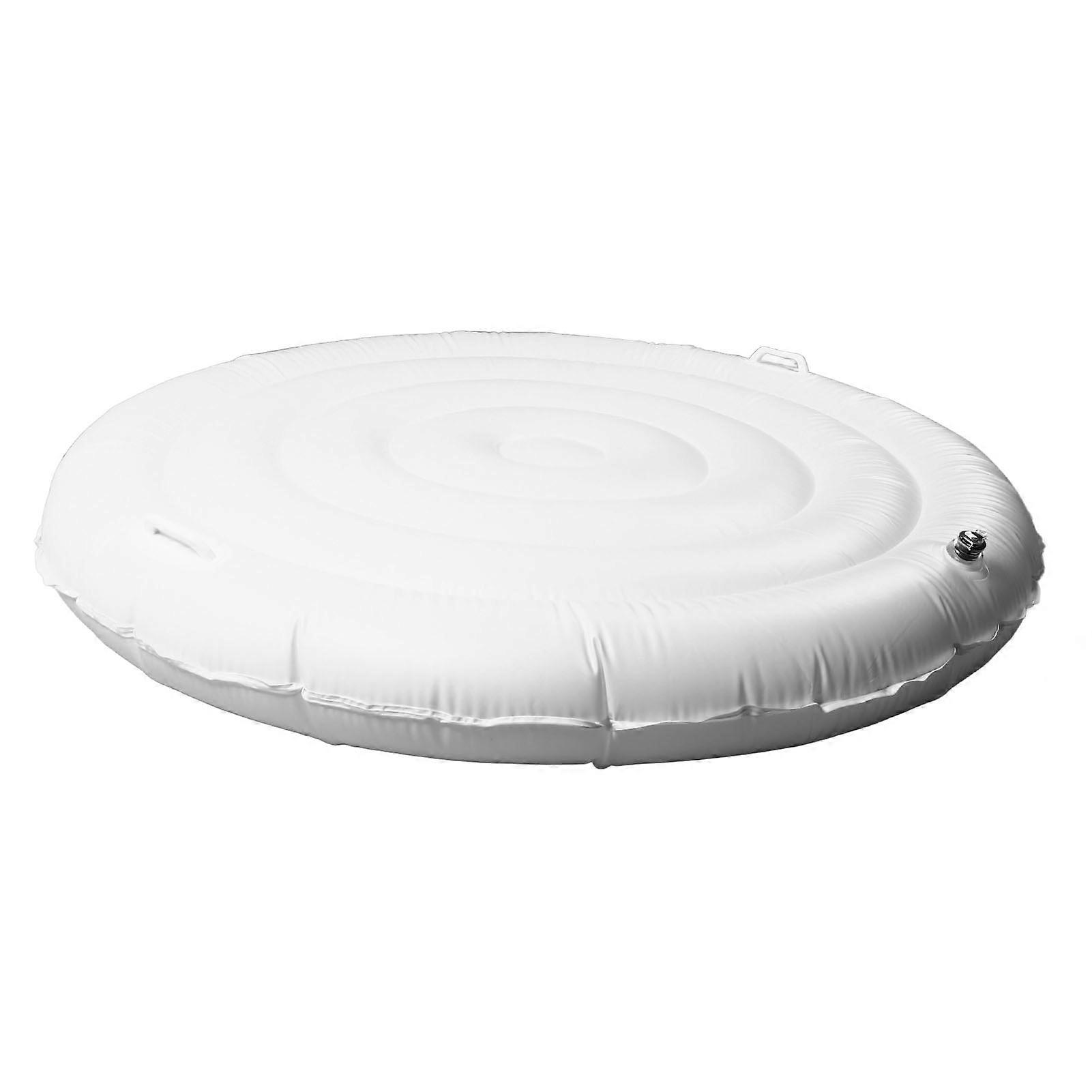 5.4FT Round Inflatable Hot Tub Cover PVC Foldable Protective Lid Outdoor Rain Overflow Energy Saving