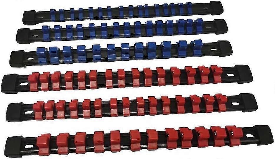 14 38 12 6Pcs Adjustable Abs Socket Wrenchs Holder - Storage Rack Stand Sleeve Rail Mountable Sliding Finisher