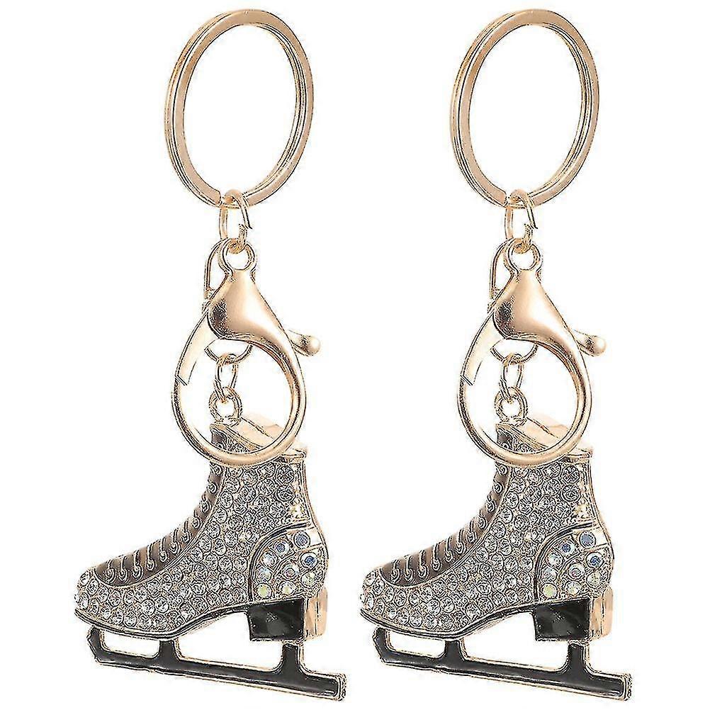 2Pcs Novelty Hanging Keychains Small Ice Skates Keychains Adorable Small Keychains Backpack Decors