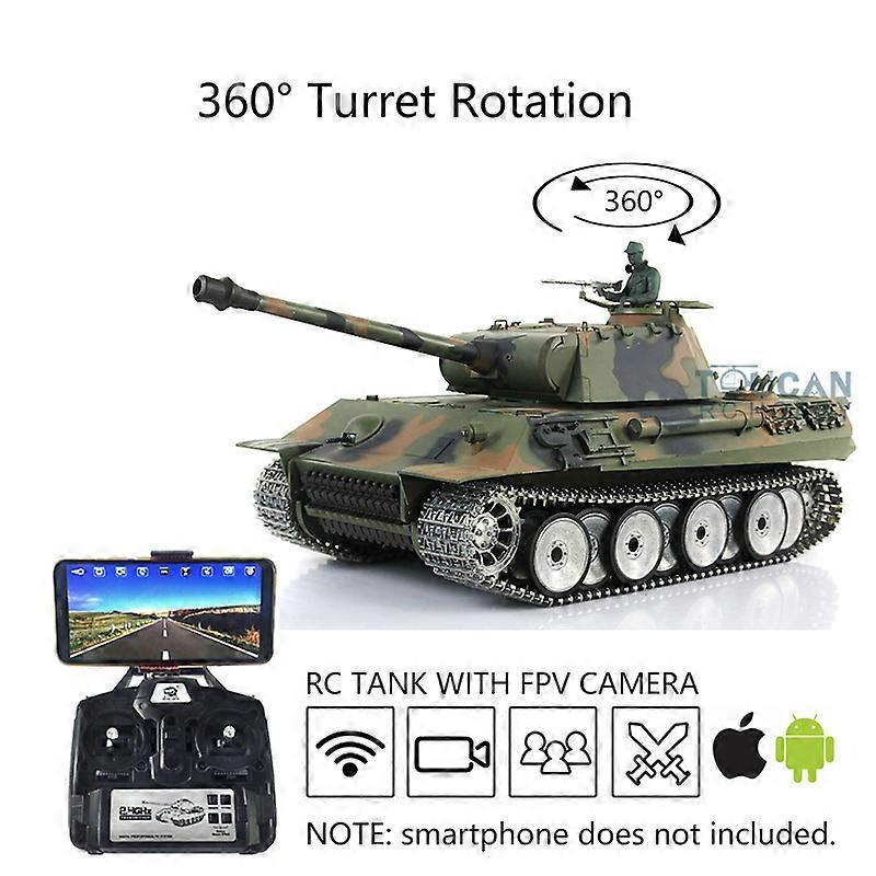 1/16 TK7.0 Customized Ver Panther Fernsteuerung RC Panzer 3819 RTR Modell Metall Ketten Rad FPV Handyhalter
