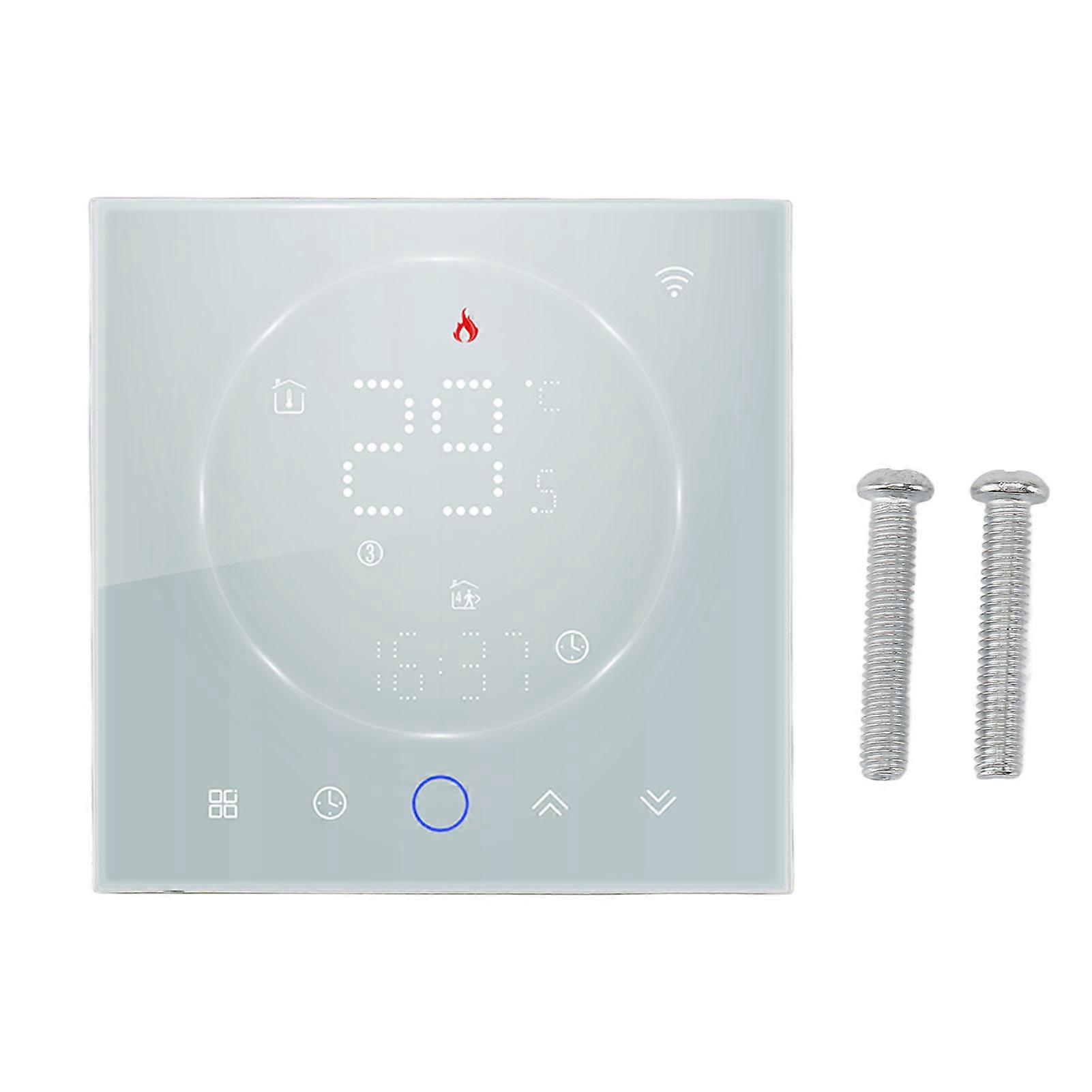 Smart Home Thermostat Programmable WiFi Thermostat with Touchscreen Color Display for Boiler Heating AC95240V White