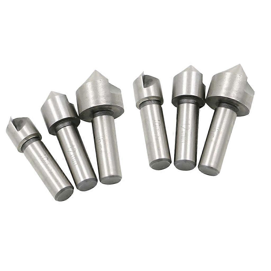 6 Pcs HSS Countersink Drill Bit Chamfering Cutter Wood Metal Deburring Tool