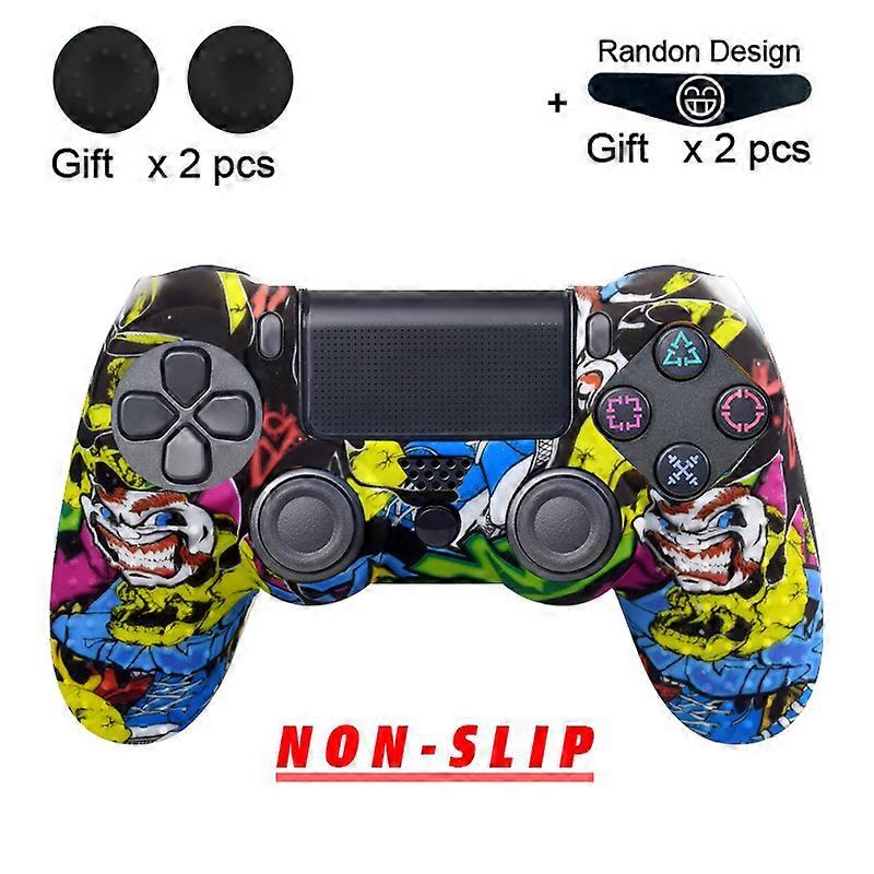 Silicone Case For Playstation 4 Controller Gamepad Case For PS4/Pro/Slim Joystick With Silicone Caps Accessories For Ps4