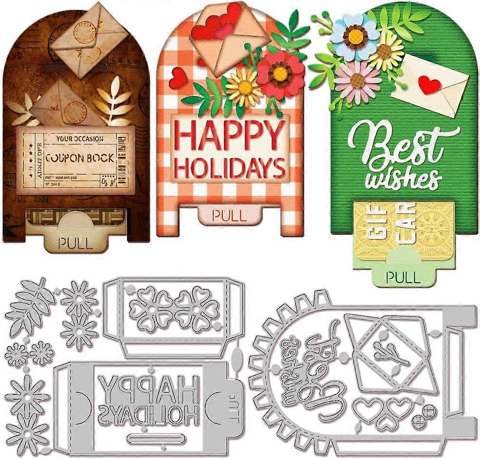 Mailbox Gift Box Holder Cutting Dies for Card Making Mini Envelope Metal Die Cuts Cutting Dies Templates for Scrapbooking Journal Embossing Paper Craf
