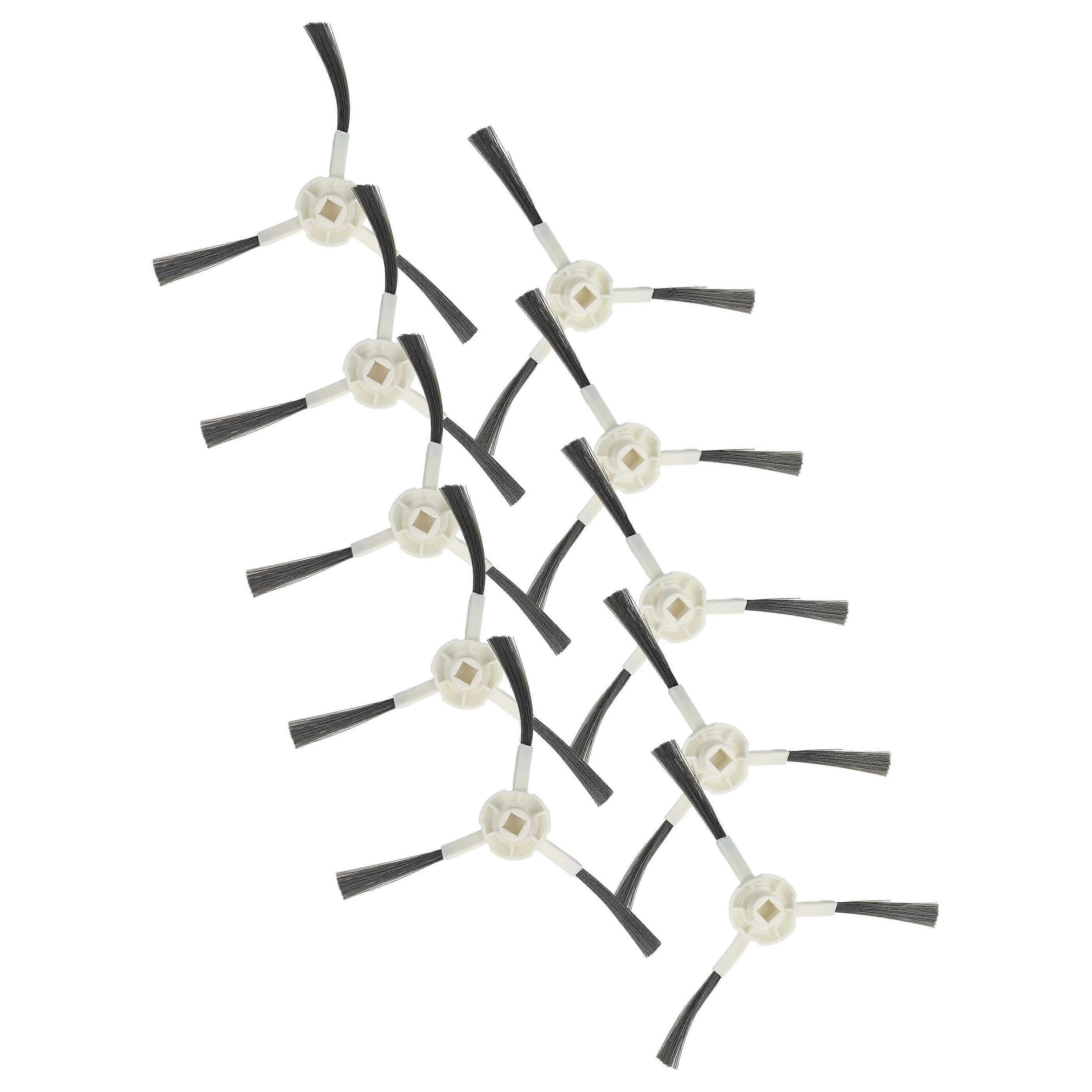 vhbw 10x Seitenbürste kompatibel mit Dreame L10, S10, X20, X10, W10S PRO, S20 Saugroboter - Reinigungsbürsten Set, weiß / grau