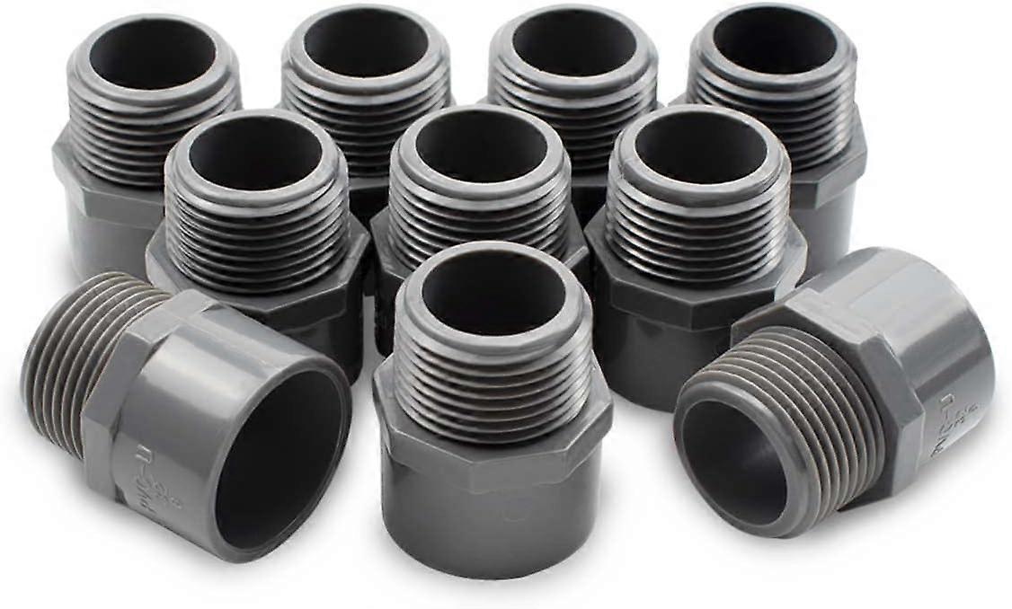 10 Pcs Black 1-1/4" Male BSP Thread to 40mm Slip Socket PVC Hex Nipple Connector, Suitable for Farmland Irrigation, Water Pipe Connection