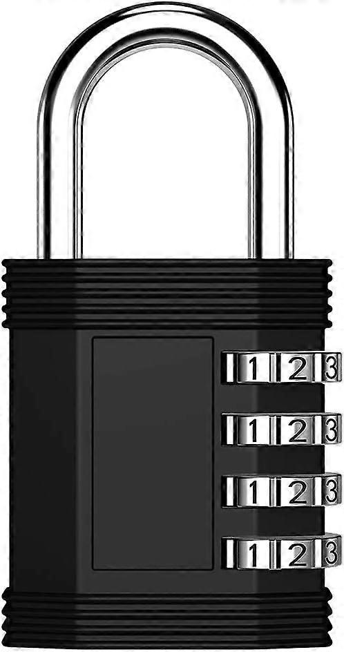Combination Lock, 4 Digit Lock for Locker, Gym Locker and Employee Locker, Hasp and StorageBlack