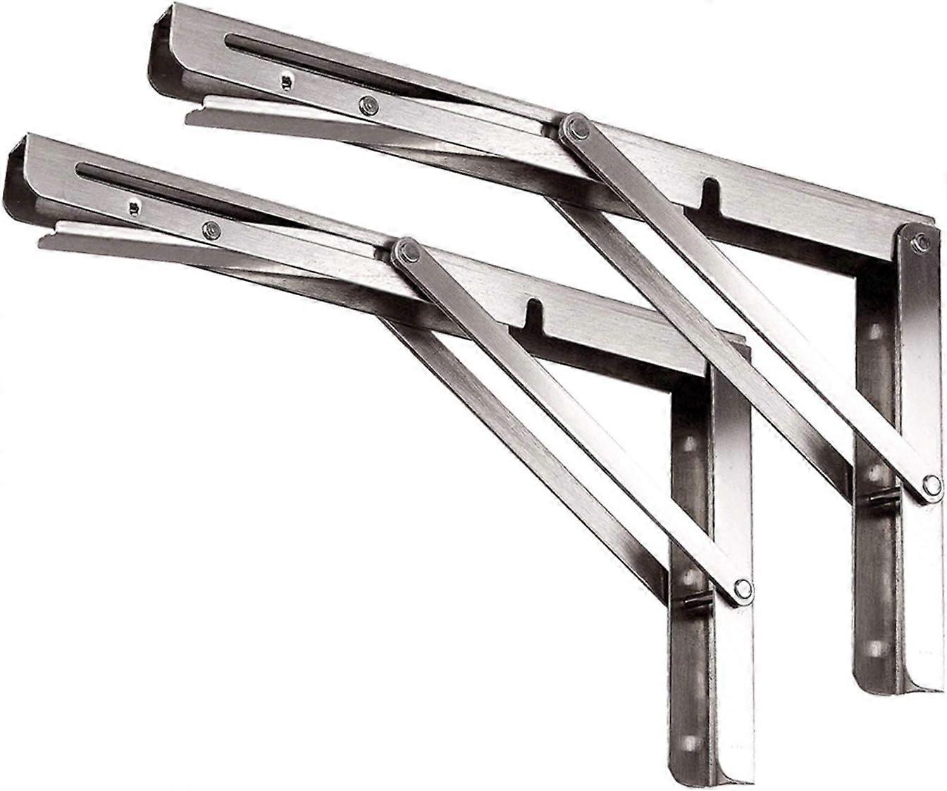 300mm Folding BracketStainless Steel Folding Console BracketWall Shelf Bracket2 pieces with fixing screws