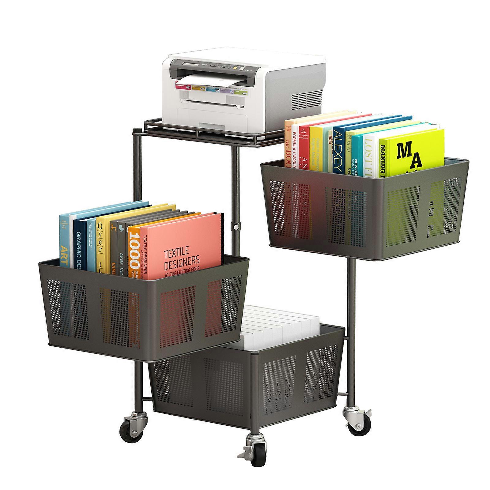 Fast Delivery Movable square rotating basket rack with strong magnetic bearing design, black