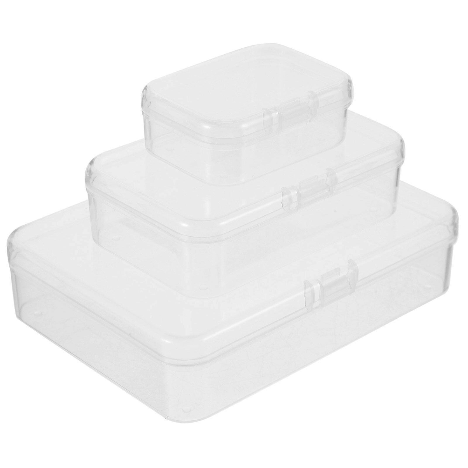 28pcs Clear Plastic Beads Storage Containers Empty Storage Cases Box Beads Storage Box with Hinged Lid