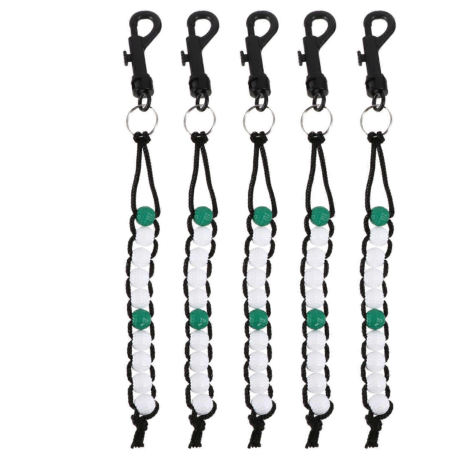 5pcs Golfs Ball Bead Count Stroke Score Counter Bead Chain Random Color