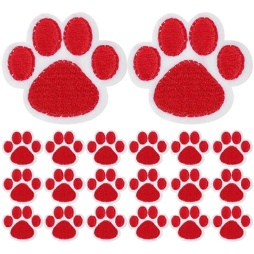 20pcs Embroidered Dog Paw Patches Sew On Applique Clothes Dress Sewing Applique