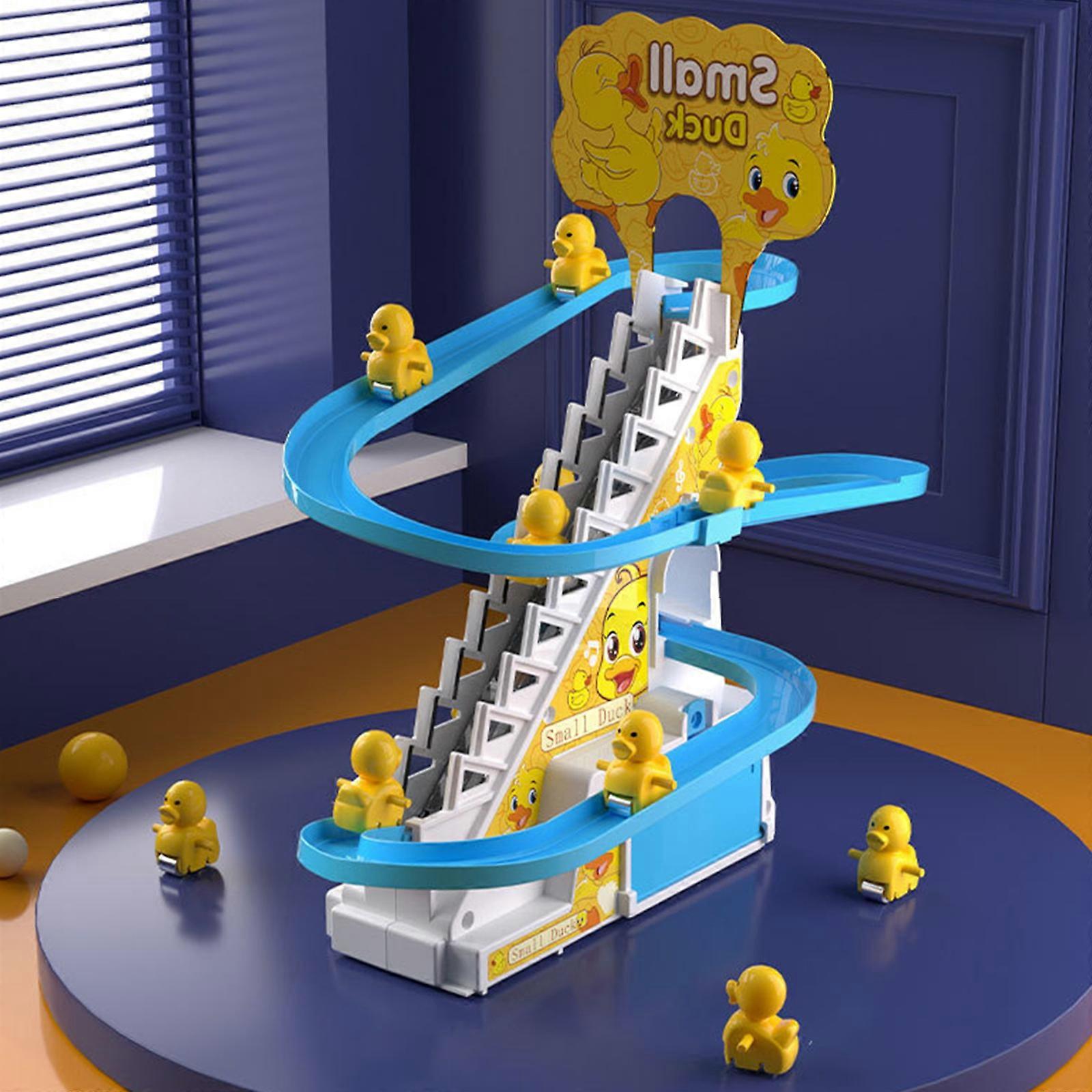 Roller Coaster Toy Electric Duck Climbing Stairs & Slide Set Prezent dla dziecka