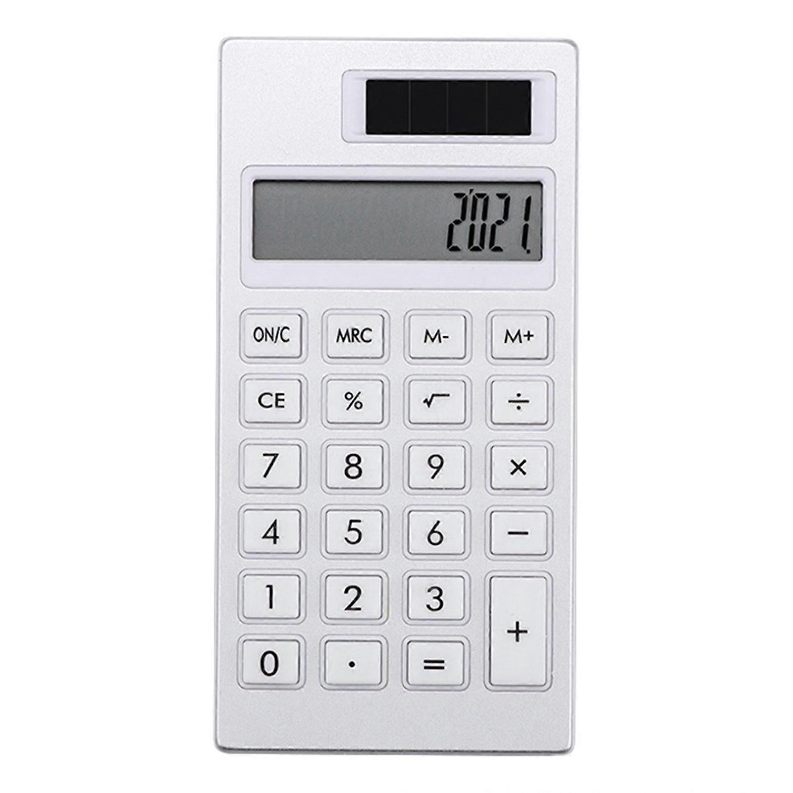 Solar Calculator Easy-to-read 12-Digit Mechanical Calculator with Large LCD Display for Office School Home QingHai
