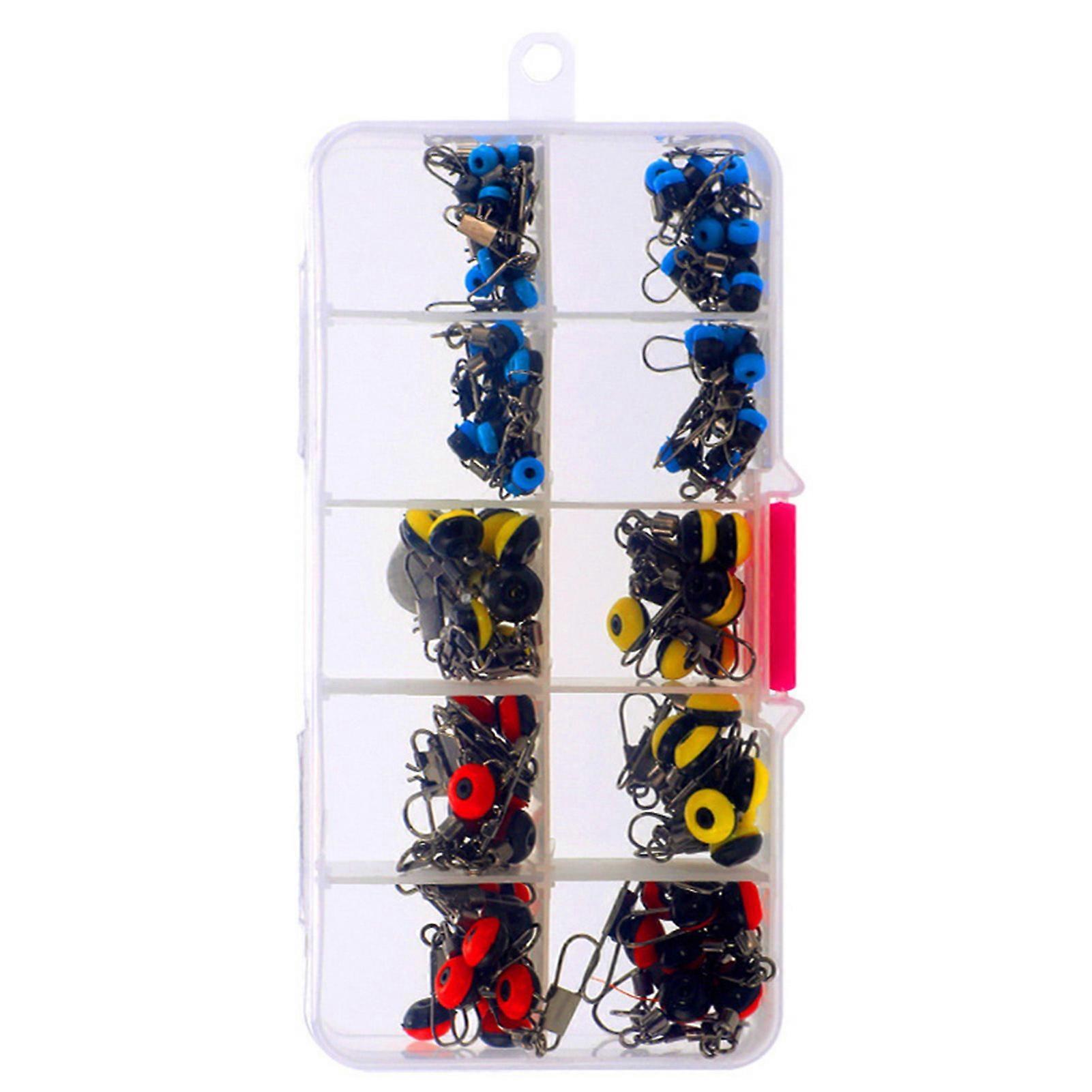 100Pcs Fishing Space Beans with Interlock Snaps Anti-collision Buffer Wire Protector Accessories Fishing Float Connector Bobber Stops Sea Fishing Supp