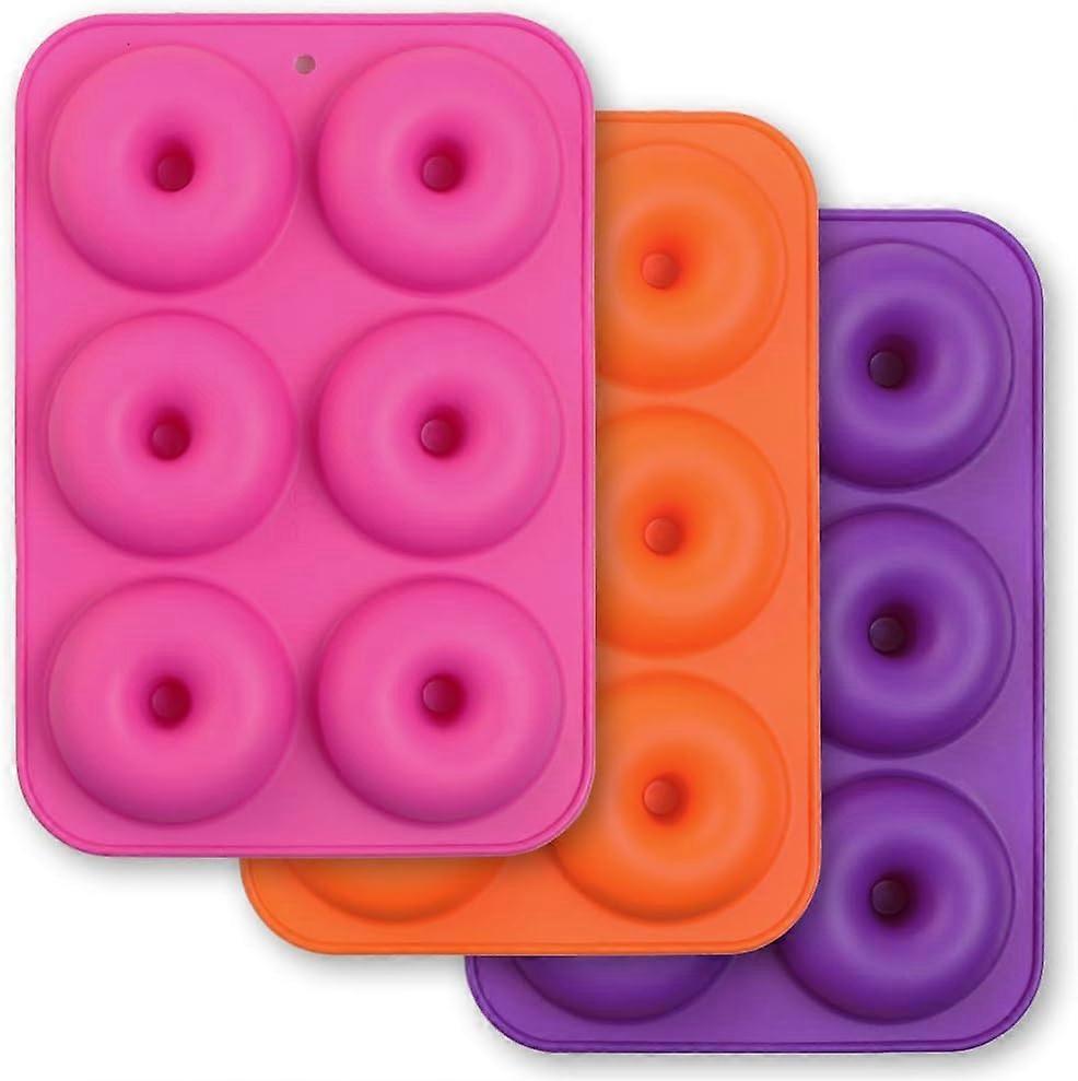 Packung 6-fach-Silikon-Donut-Formen, Antihaftbeschichtung, Silikon in Lebensmittelqualität, BPA-frei