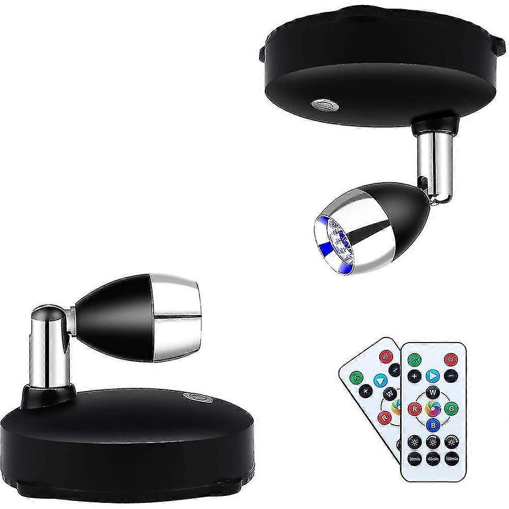 Wireless Spotlight Battery Operated Accent Lights,dimmable Led Spotlights With Remote Rotatable Wal