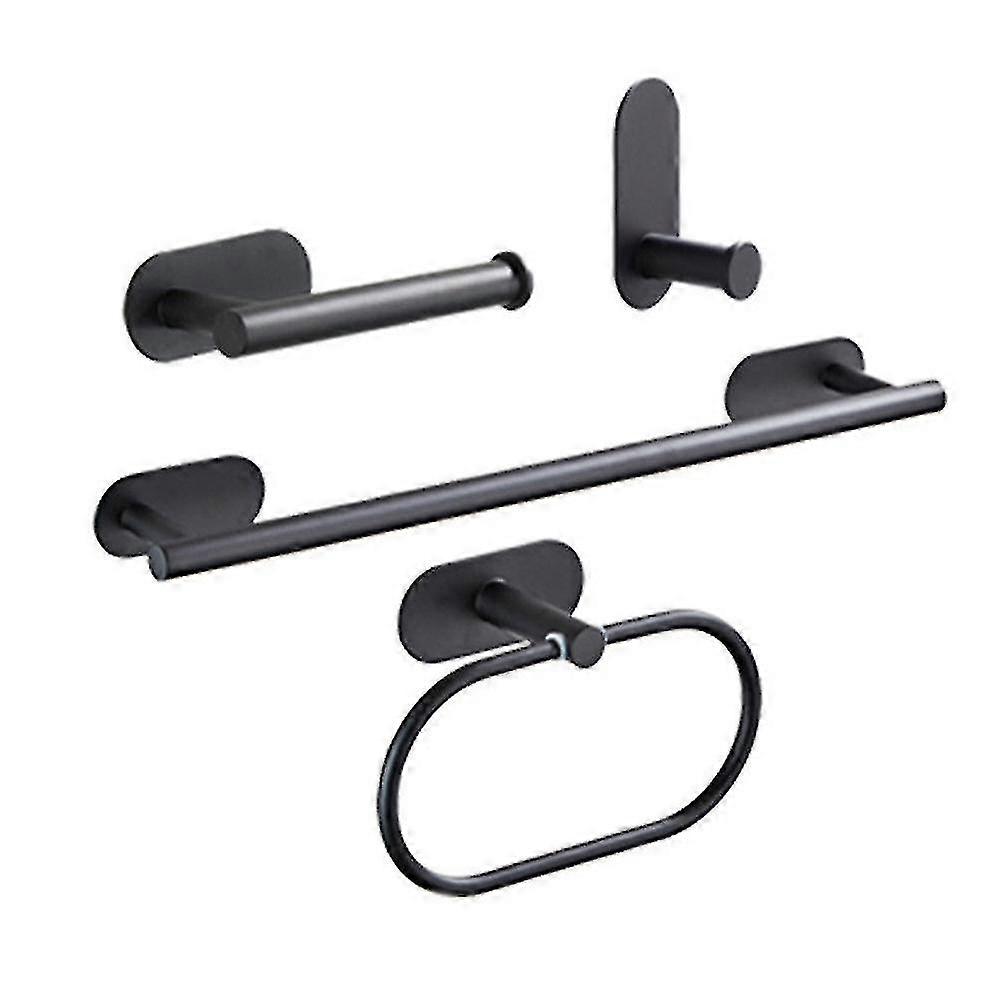 Bath -piece Set Robe Hook Towel Rail Bar Rack (4pcs,)