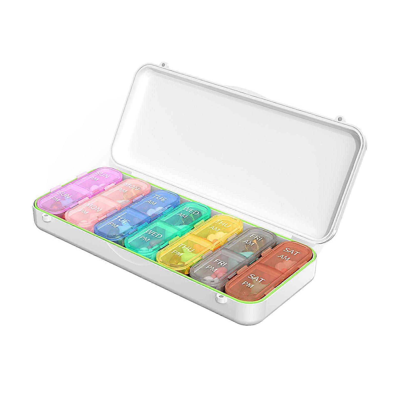 Storage Box Pill Organizer Case BPA Free Large Capacity Multiple Compartments Moisture Proof Portable Travel Pill Box