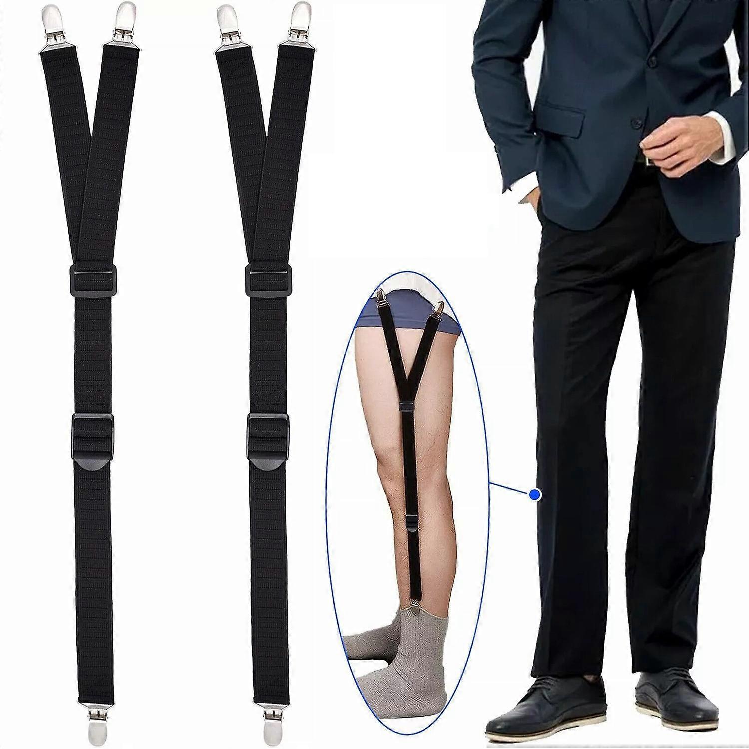 2X Shirt Stays for Men Women Y-Style Adjustable Elastic Garters Holder Non-Slip.