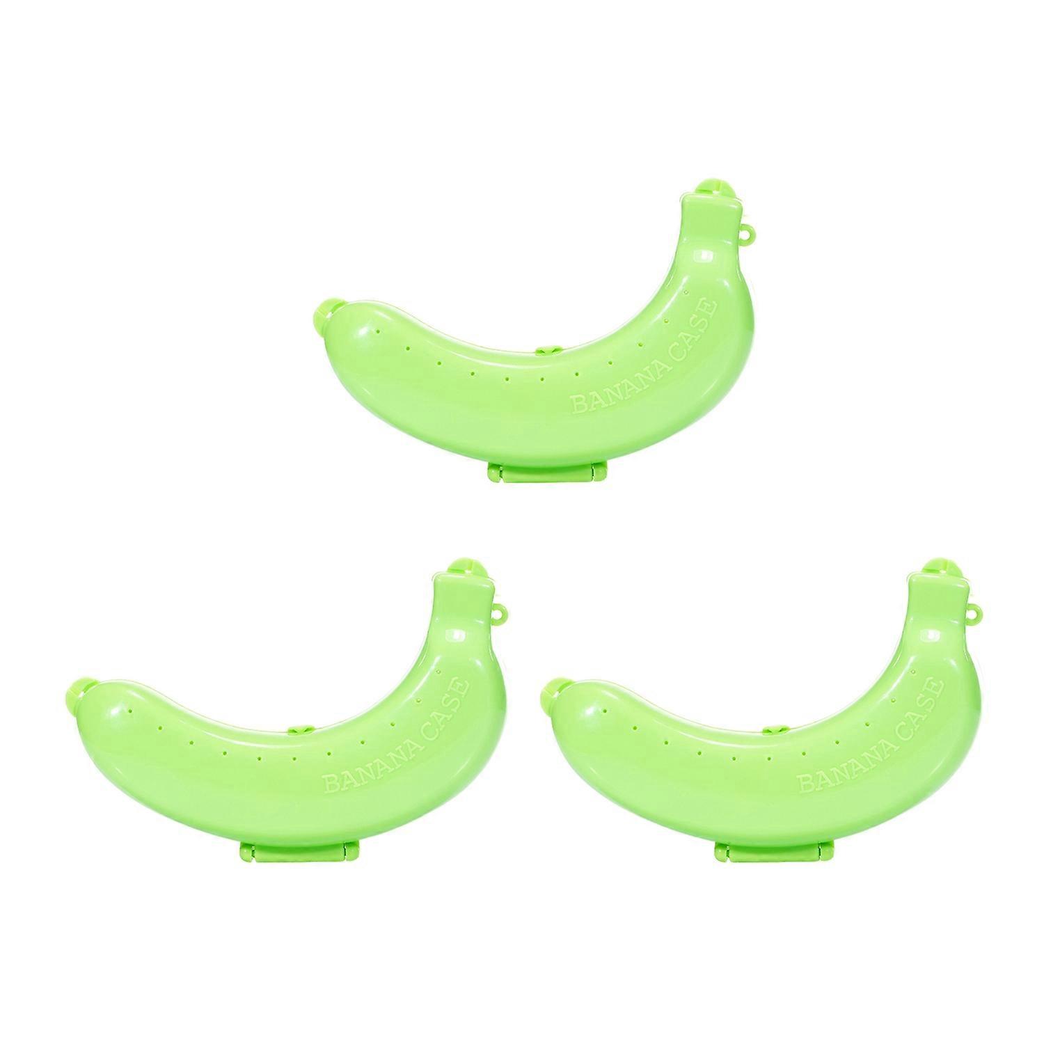 3Pcs Banana Case Food Grade BFA-Free Easy to Clean Reusable Portable Banana Protector Box Storage