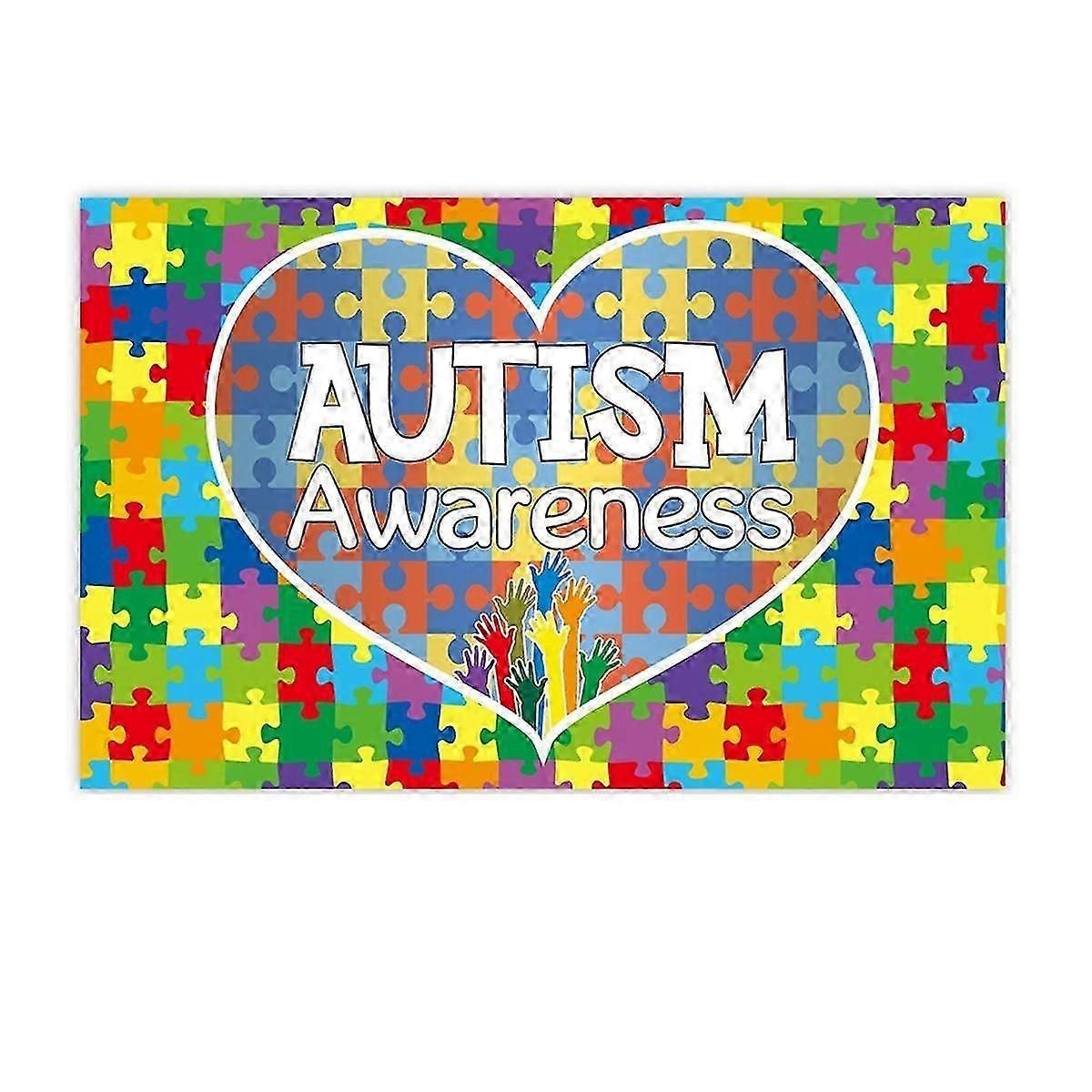 180x115cm Photography Background Fabric World Autism Day Banner Background Puzzle Scene Setting Background Fabric