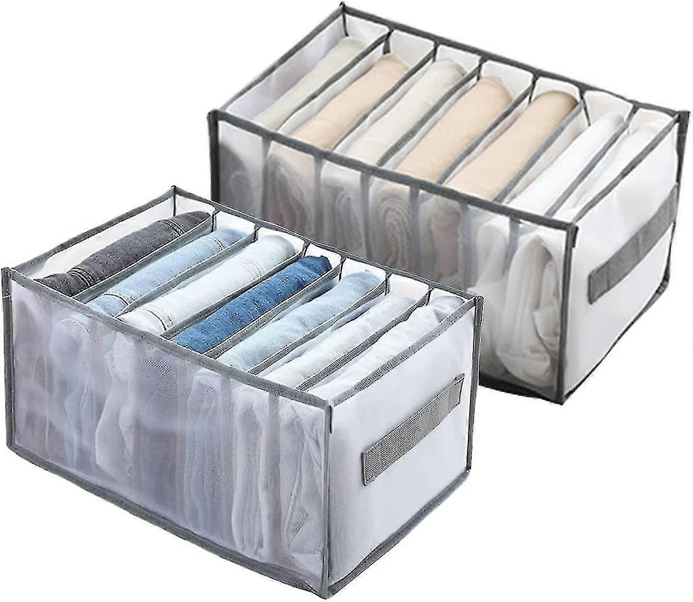 Closet Clothes Izer, 7 Grid Closet Mesh Divider Bras Stora Box, Jeans 2pcs