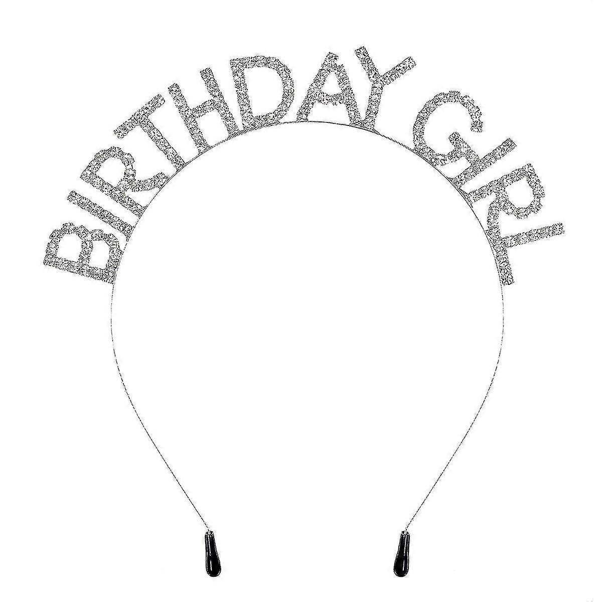 女孩，水晶钻石公主生日发带发圈，银色/金色